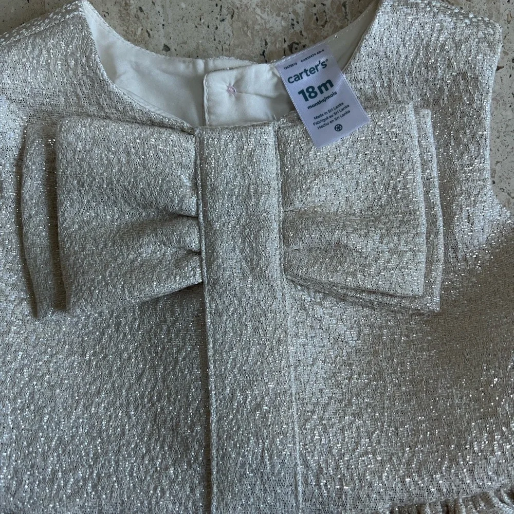 Carter’s Girl’s 18 Month Gold Party Dress with Bow